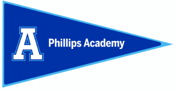 Phillips Academy blue pennant with white “A” logo.